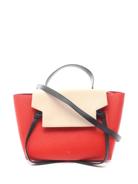 Celine Pre-Owned 2010-2026 Mini Tricolor Grained Calfskin Belt Bag satchel Red IMLKJ7A1YMMTWKSD