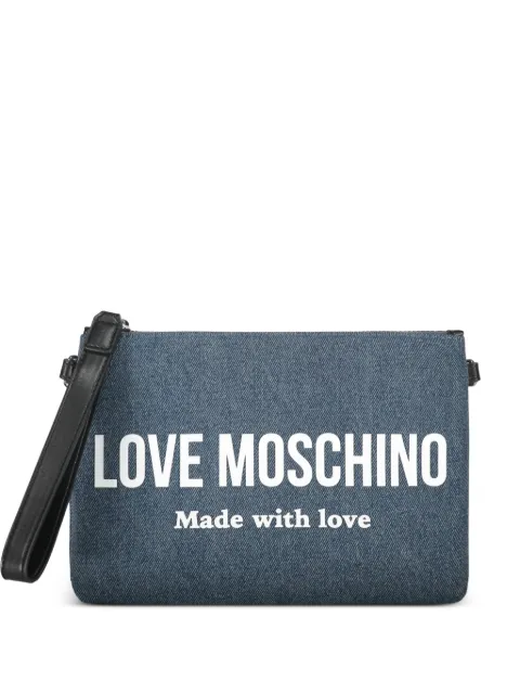Love Moschino logo strap shoulder bag Blue JC4060PP1OLG1