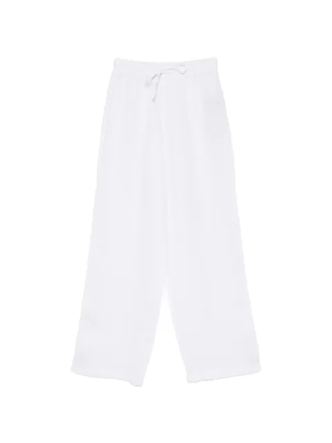 120% Lino drawstring wide-leg trousers White 33ALIW21450000115