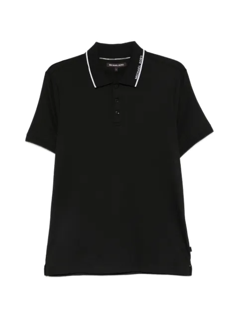 Michael Kors logo-print tipped polo shirt Black CS652WR19P