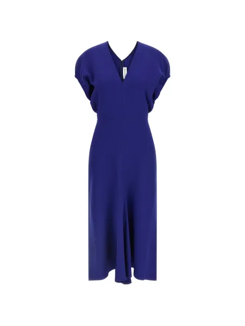 Victoria Beckham V-neck banded waist dress Blue 1226WDR006381A