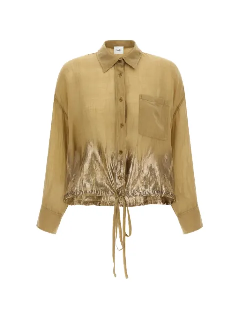 Nude pocket drawstring shirt Brown 1103E26426513