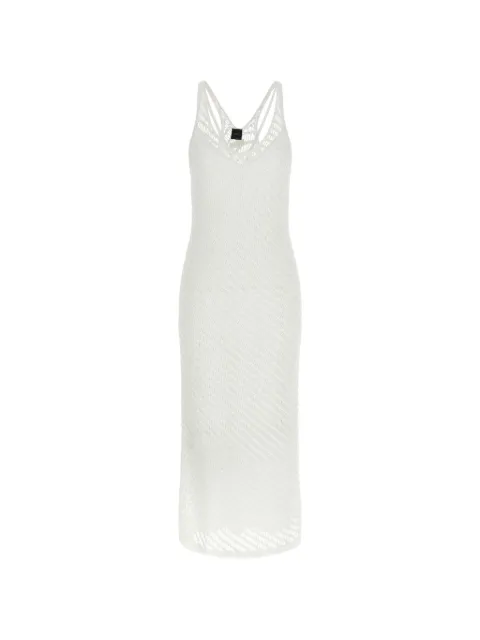 PINKO mesh V-neck miraggio dress White 106477A36H