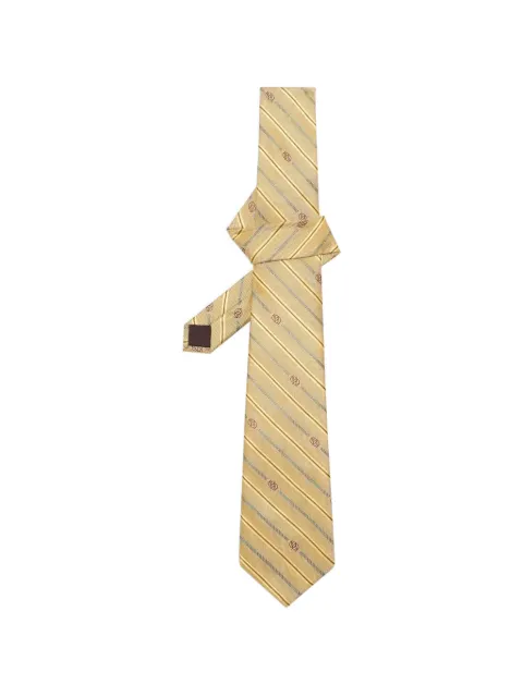Drôle De Monsieur striped monogram tie Neutrals KTI002SE029DYW
