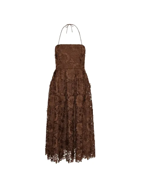 ROTATE BIRGER CHRISTENSEN floral lace midi dress Brown 1156232037