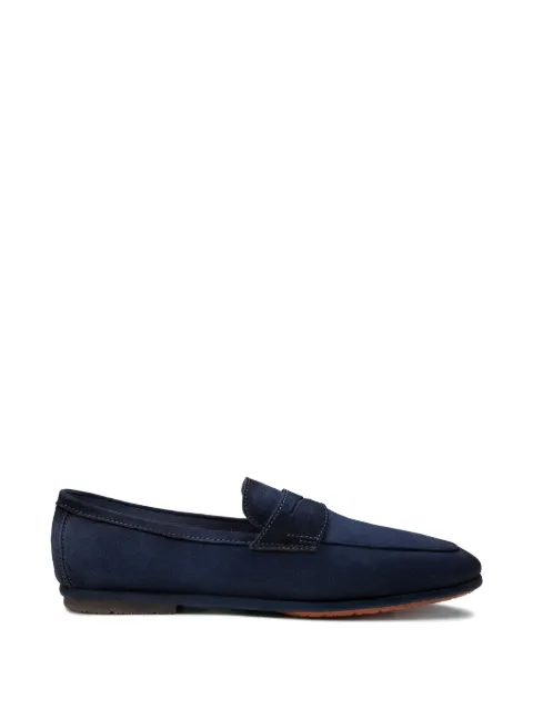 Santoni suede panelled loafers Blue MCNC19298SI6SEAAU60