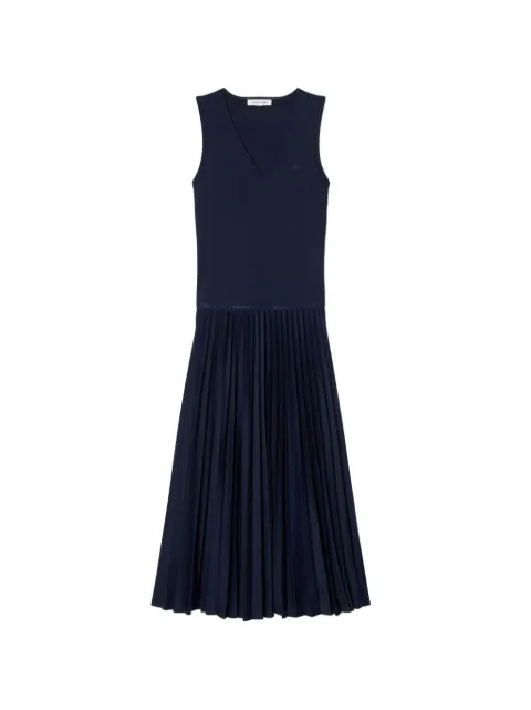 Lacoste pleated V-neck midi dress Blue EF2432