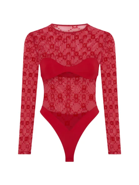 Marine Serre logo-pattern body Red WTO474ACJER0005RD11