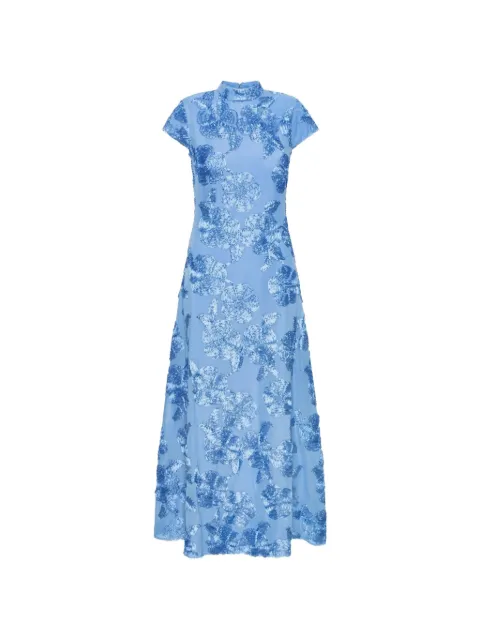 ROTATE BIRGER CHRISTENSEN mesh capsleeve maxi dress blue Blue 11600713211321