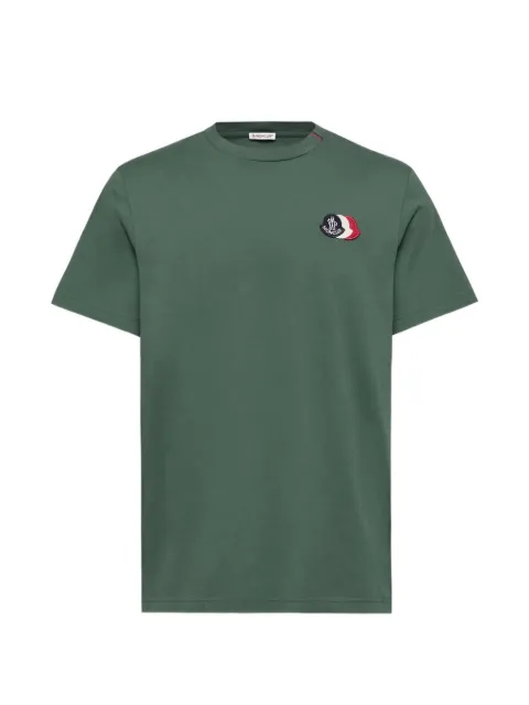 Moncler embroidered tricolour logo T-shirt Green L10918C0007489B8Q