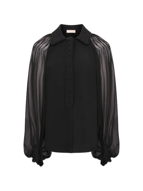 Elie Saab cord embellished silk shirt Black SH132EF25CD020
