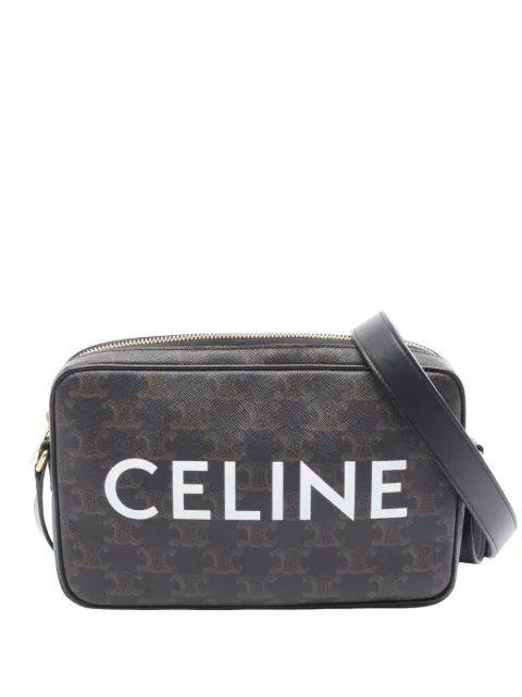 Celine Pre-Owned 2021-2026 Medium Triomphe Coated Canvas crossbody bag Black IXM3F8D25F2BWCS4