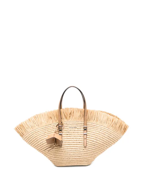 Michael Michael Kors Isa fringed woven beach bag Neutrals 30S6S9FT1W