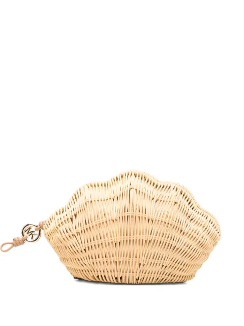 Michael Michael Kors Shelly shell-shaped woven clutch bag Neutrals 30S6G16C5W