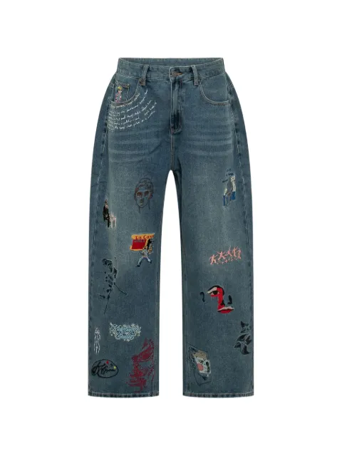 KidSuper embroidery jeans Blue SS26PT11