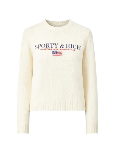 Sporty & Rich flag-detail sweater Neutrals WS06563178WH37