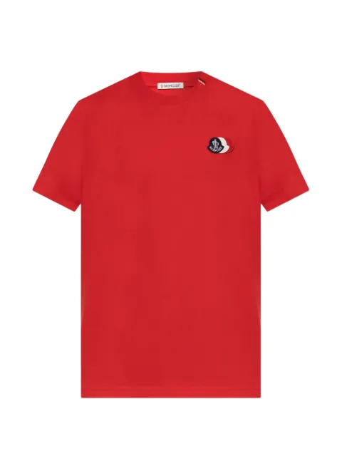 Moncler logo-embroidered T-shirt Red L10918C0007489B8Q