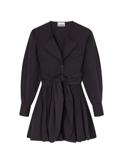 GANNI belted shirt dress Black A1030479