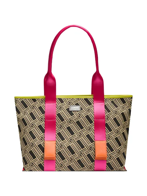 Lancel jacquard zip tote bag Neutrals A13998KZTU