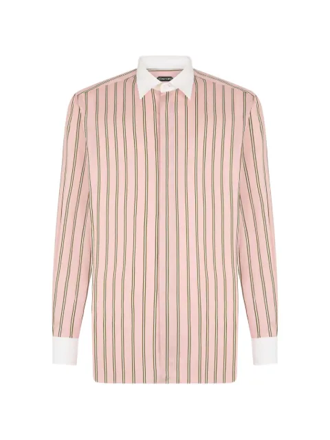 TOM FORD striped-pattern shirt Pink HRN006FMS109
