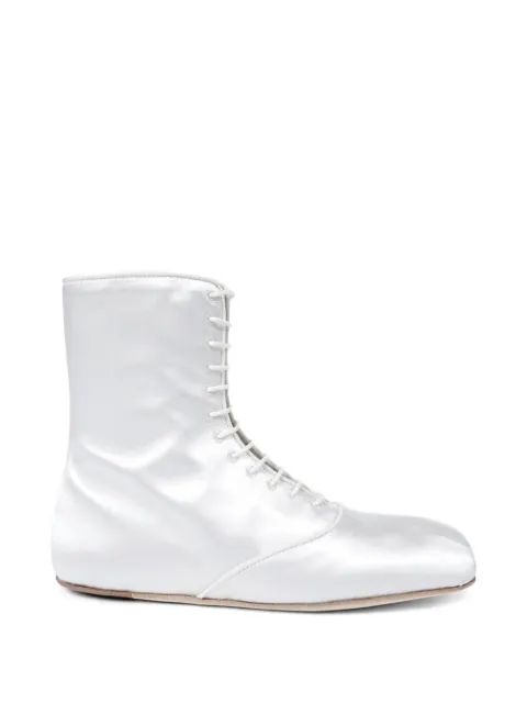 Ann Demeulemeester Monil lace-up satin boots Neutrals B0014086FA652