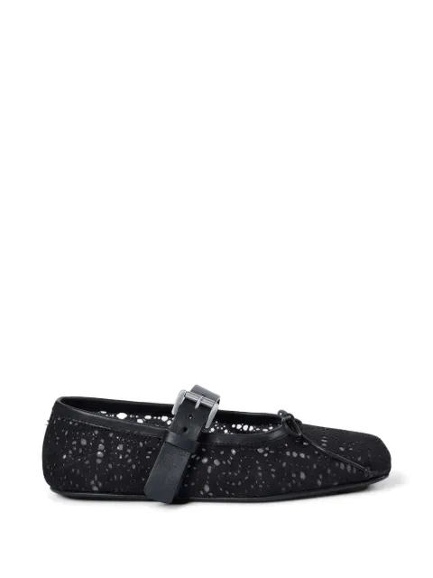 Ann Demeulemeester Zoey lace-effect leather ballet flats Black B0013323LT201