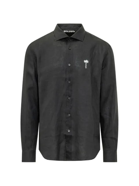 Palm Angels logo-embroidered shirt Black PMGE04NS26FAB001