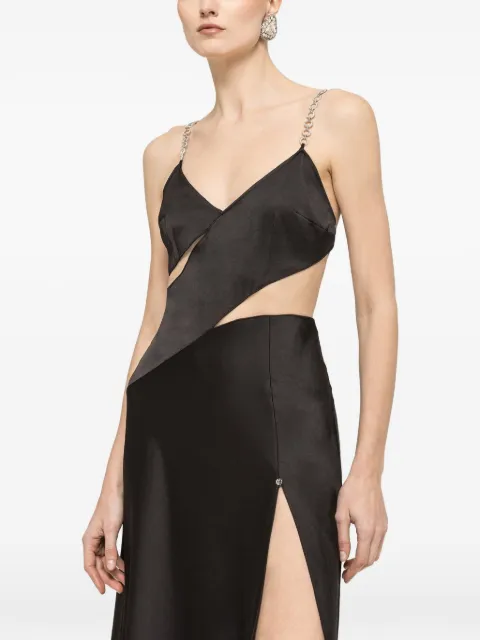 NISSA crystal-detail midi dress Black RS13224