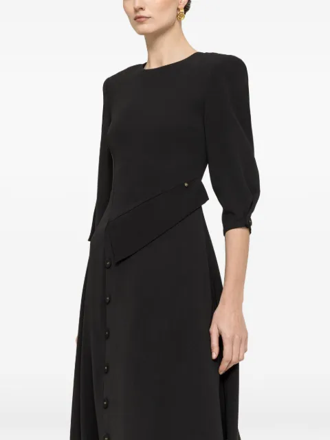 NISSA button-detail midi dress Black RZ16251