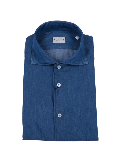 Xacus button-fastening shirt Blue 703ML11296