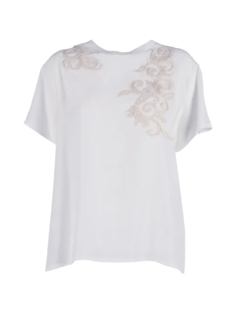 ERMANNO FIRENZE floral-embroidered T-shirt White D48EL035E64