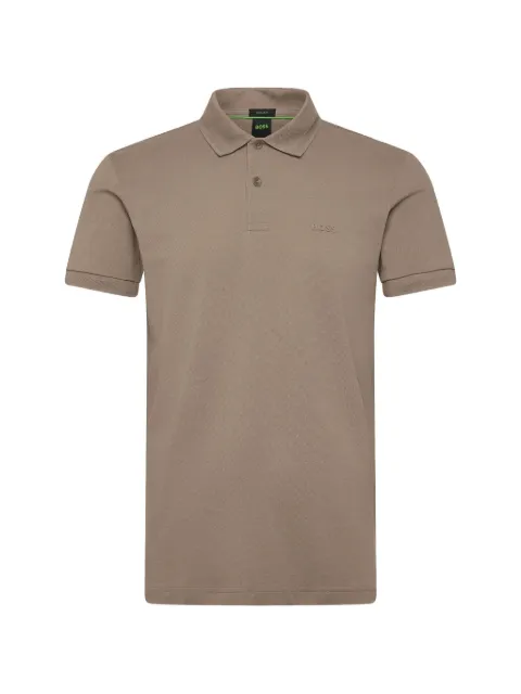 BOSS buttoned polo shirt Neutrals 50554574