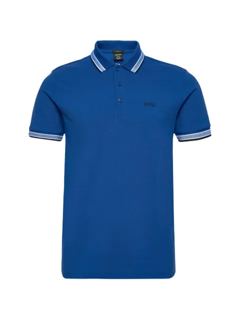 BOSS contrast-trim polo shirt Blue 50469055