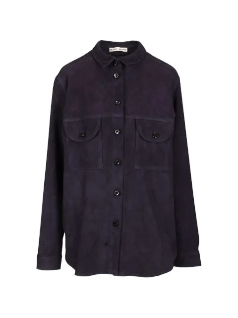 Blazé Milano chest-pocket leather shirt Purple SHBSH01VIV