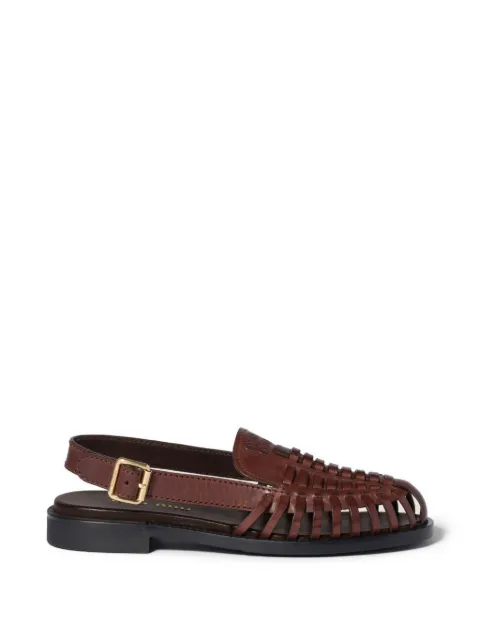 Miu Miu leather slingback loafers Brown 5D607EF020070