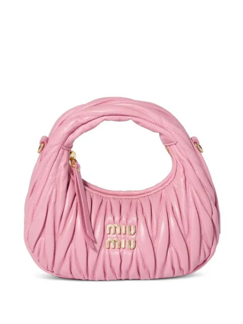 Miu Miu Wander Matelassé nappa leather shoulder bag mini-bag Pink 5BP078VOOOAN88