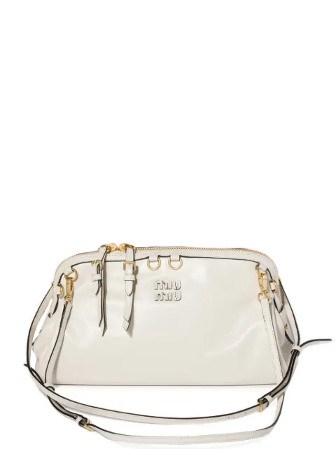 Miu Miu Caprice shiny leather clutch White 5BF130VOWO2IEO