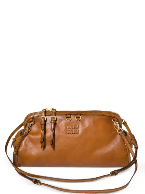 Miu Miu Caprice leather clutch Brown 5BF130VOWO2IER
