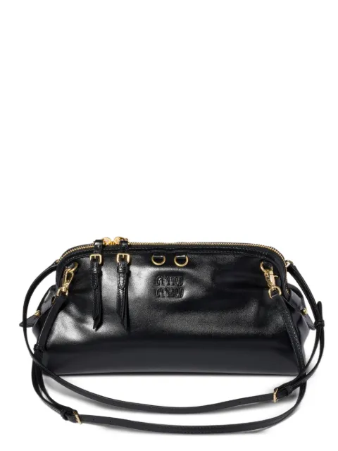 Miu Miu Caprice shiny leather clutch Black 5BF130VOWO2IEO