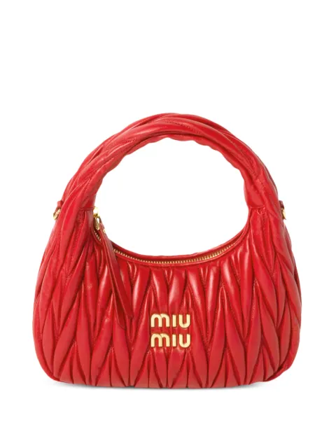Miu Miu Wander matelassé nappa leather bag Red 5BC125VOOYAN88