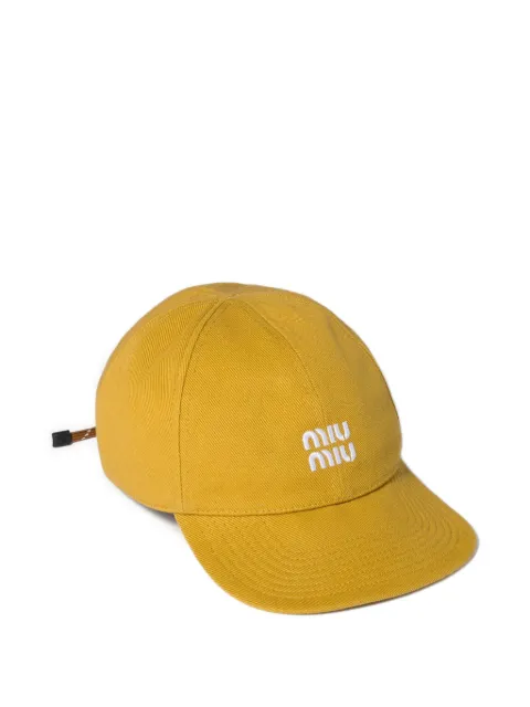 Miu Miu denim baseball cap Yellow 5HC3692CR1