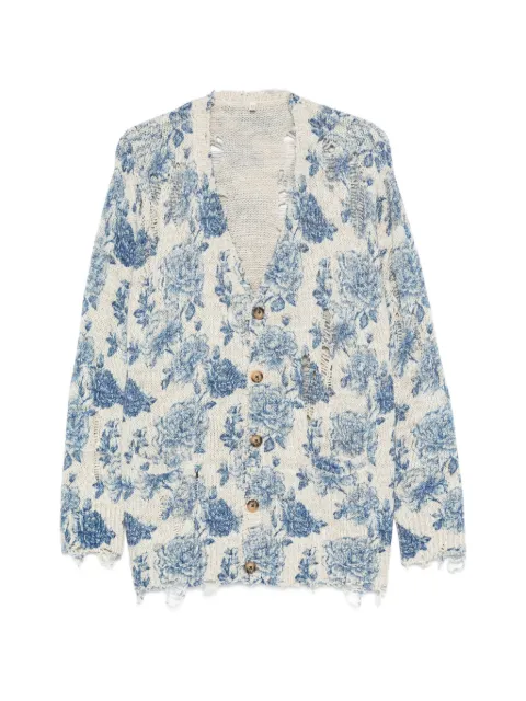 R13 floral-print distressed cardigan Neutrals R13WY237