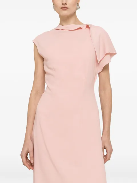 NISSA A-line ruffle midi dress Pink RC16472PINK