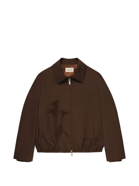 slowear floral-embroidered bomber jacket Brown 6C2042N9490