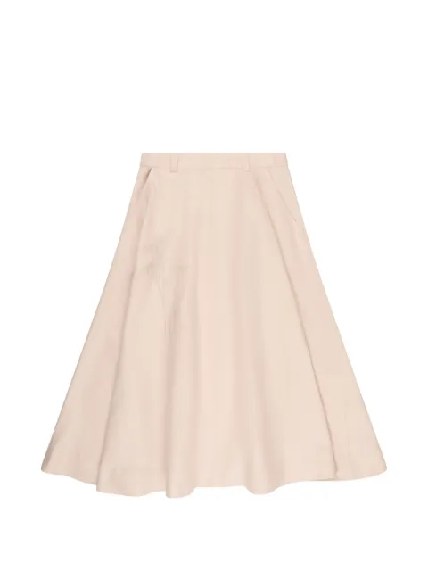 Incotex floral-embroidered midi skirt Neutrals 102956D7058