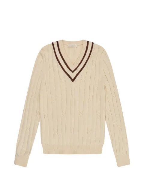 slowear braided V-neck sweater Neutrals 853053ZA487