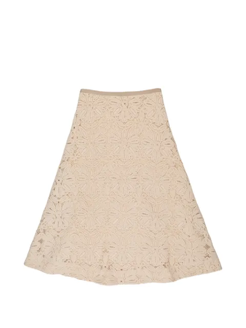 slowear macramé midi skirt Neutrals 101957D9491