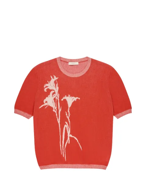 Zanone jacquard lily T-shirt Red 850304ZA478