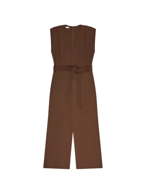Glanshirt V-neck belted jumpsuit Brown 5D1035L8045