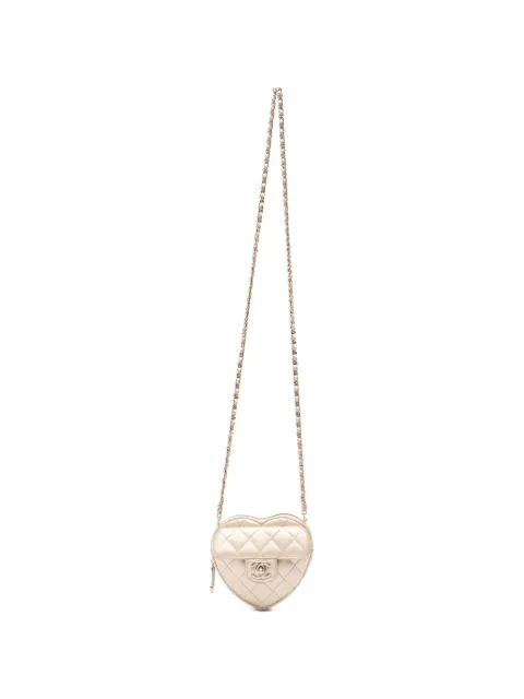 CHANEL Pre-Owned small heart-shape leather cross body bag Gold CHENLCUOREORO